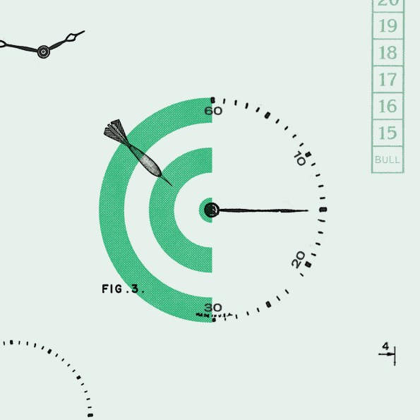dartboard and timer illustration