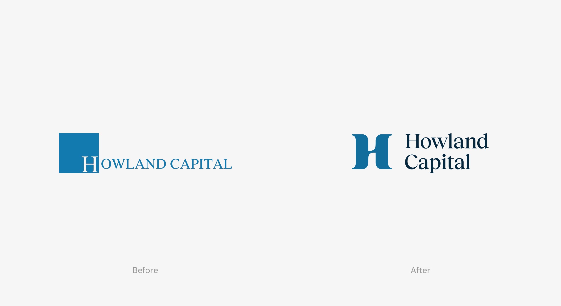 Howland Capital logo before and after